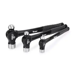 63707 TITAN Pro Ball Peen Hammer Set Steel Head Rubber Handle