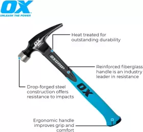 T086020 TRADE Straight Claw Hammer Reinforced Fiberglass Grip #2