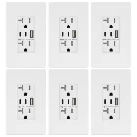 TU22042AC2-WSID-6PCS TOPGREENER Port Usb Outlet Plug Pack Amp