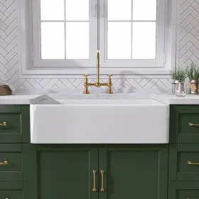 T-301810 TUKTUK Single Farmhouse Sink Fireclay Apron Front