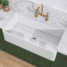 TUK-GFC3318-GW TUKTUK Farmhouse Sink Fireclay Single Bowl