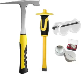 4PCS TZDTMEOS Hammer Chisels Loupe Goggles Kit