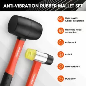 820909776468 VALUEMAX Rubber Mallet Hammer Double Faced Fib #2