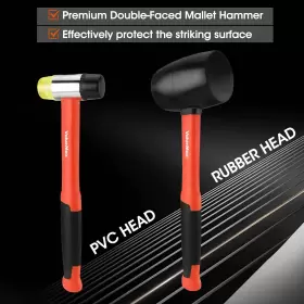 820909776468 VALUEMAX Rubber Mallet Hammer Double Faced Fib #3