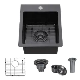 JB029B VAPSINT Single Bowl Bar Sink Steel
