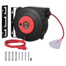 45FT VEVOR Extension Cord Reel Triple Tap