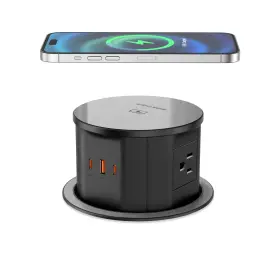 OEUP021B VILONG Pop Up Countertop Outlet Wireless Charger Usb