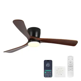 A-42-BK WANZE OF OCEAN Ceiling Fan Led Dimmable Remote Flush