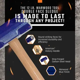 810079921157 WARWOOD TOOL WT 1854 Double Faced Sledge Hammer #2