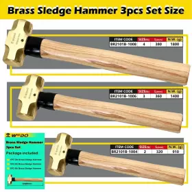 BR2101B-SET-33LB WEDO Sledge Hammer Wooden Handle Die Forged #2