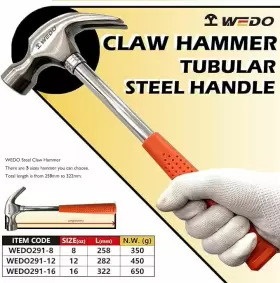WEDO291-12-FBA WEDO Claw Hammer Tubular Steel Handle Framing #2