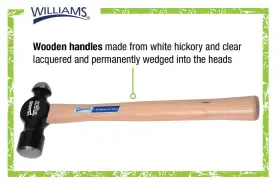 662459357267 WILLIAMS Ball Pein Hammer Hickory Handle #3