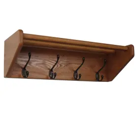 878963007783 WOODEN MALLET Shelf Hooks Oak Coat Rack