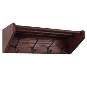878963008476 WOODEN MALLET Shelf Hooks Mahogany Coat Rack