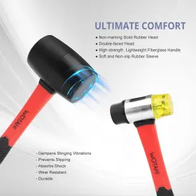 755830076441 WOTAHI Hammer Set Rubber Mallet Double Faced #2
