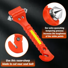 756594415958 XAPWELL Car Safety Hammer Window Glass Breaker #3