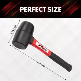 414721358449 YIYITOOLS Rubber Mallet Hammer Fiberglass Handle #2
