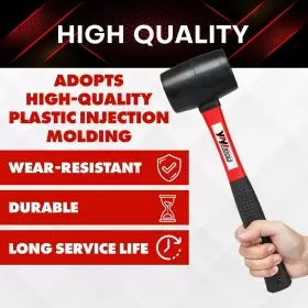 414721358449 YIYITOOLS Rubber Mallet Hammer Fiberglass Handle #3