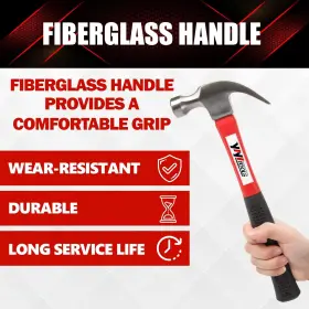 414721358470 YIYITOOLS Claw Hammer Fiberglass Handle #3
