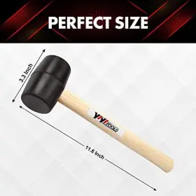 791391808039 YIYITOOLS Rubber Mallet Hammer Wood Handle #2