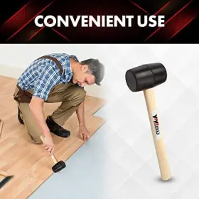791391808039 YIYITOOLS Rubber Mallet Hammer Wood Handle #3