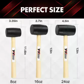 791391808497 YIYITOOLS Rubber Mallet Set Wood Handle #2