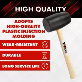 791391808497 YIYITOOLS Rubber Mallet Set Wood Handle #3