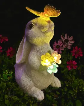 YDSL-001 YODY Solar Garden Statues Yard Ornaments Rabbit Led