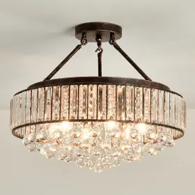 Y2062 YYJLX Semi Flush Mount Ceiling Light Crystal