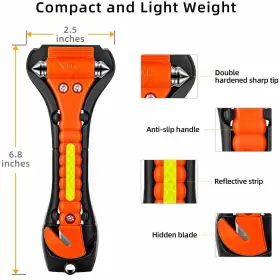 768510987630 ZHSX Car Safety Hammer Pack Window Breaker Tool #2