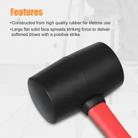 762849004099 ZUZUAN Fiberglass Handle Rubber Mallet Hammer #3