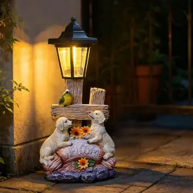 ZYL1-004 ZYLIWOO Dog Solar Statue Garden Lantern Light
