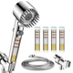 Shower Head 4 Spray Modes High Pressure 70 Hose Filters Chrome Fitespot Drops