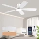 NKPU 52inch Ceiling Fans with Lights, Low Profile Fan 52 Inch, White 