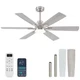Ceiling Fan 52 Inch Light Remote Control 6 Speed Brushed Nickel OURSTAR Fans