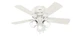 Ceiling Fan 42 Inch LED Lights Pull Chain Low Profile Hunter Crestfield Indoor