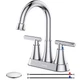 Bathroom Faucets for Sink 3 Hole, Hurran 4 inch Chrome Bathroom Sink Faucet with