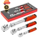 TOMMARS Extendable Ratchet Wrench Set, 1/4", 3/8", 1/2" Drive, Multicolor