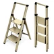 HillhutApex 3 Step Foldable Aluminum Ladder 3 With Handrail, Gold 