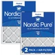 Nordic Pure 20x25x1 (19 1/2 x 24 1/2 x 3/4) Pleated MERV 12 Air Filters 2 Pack