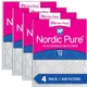 20x25x1 (19_1/2x24_1/2) Nordic Pure Tru Mini Pleat MERV 12 Air Filters 4 Pack