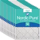 Filters 20x25x1 MERV 14 Pleated 12 Pack Nordic Pure Air Actual Size