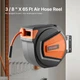 VEVOR Retractable Air Hose Reel, 3/8IN x 65FT Hybrid Air Hose Max 300PSI, Air Co