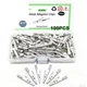 Ruibapa 100 pcs Metal Alligator Clips 52 mm for Household 100pcs-52mm, Silver 