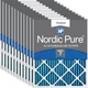 Filter 20x25x1 MERV 7 Pleated 12 Pack Nordic Pure Air Actual Size Filters