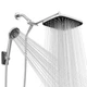 Seacity Wide Rain Shower Head With 5 Modes Handheld Showerheads, High Chrome