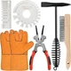 6Pcs Welding Accessories, Chipping Hammer 10.55 In, Pliers 8.07 In, Wire Brush 9