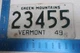 Vermont License Plate Tag 1949 49 VT 23455