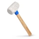 REAL STEEL White 16 Oz Rubber Mallet Hammer with Hickory Wood 16 oz, 