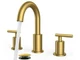 FORIOUS Brushed Gold Bathroom Faucet 3 Hole, 2 Handle 8 Inch Widespread Gold ...